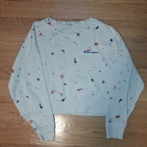 Champion Women's Multicolor Splatter Crew Neck Sweater